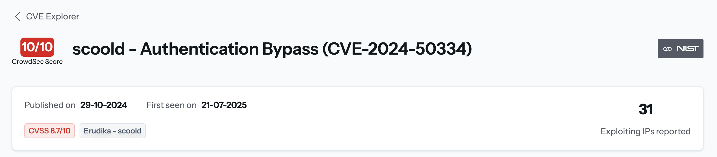 Screenshot — CVE Details